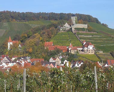 Blick auf Beilstein und die Burg Hohenbeilstein