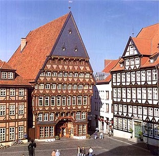 Marktplatz mit Knochenhaueramtshaus in Hildesheim