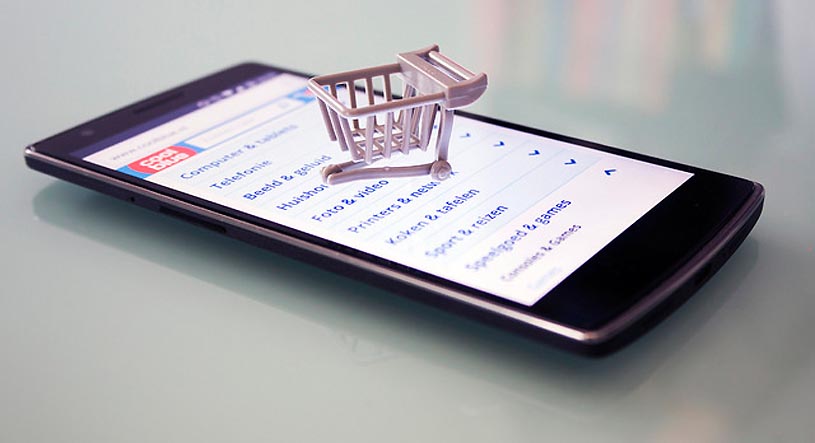 Online shopping with a physical shopping cart