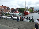 Hafen von Emden mit Seenotretter Georg Breusing und Feuerschiff Deutsche Bucht