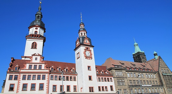 Altes und Neues Rathaus am Chemnitzer Marktplatz