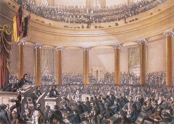 Ludwig von Elliott: Sitzung der Nationalversammlung im Juni 1848 in der Paulskirche