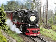 Dampflok auf dem Weg zum Brocken im Harz
