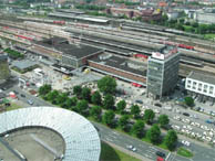 Hauptbahnhof Dortmund vom RWE Tower aus gesehen