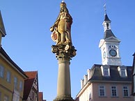 Statue von Kaiser Joseph I. am Marktbrunnen in Aalen