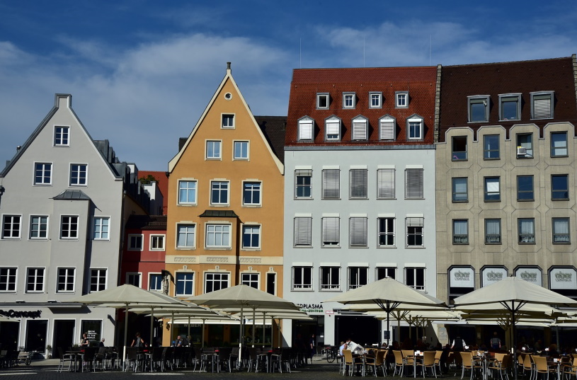Häuser am Rathausplatz in Augsburg