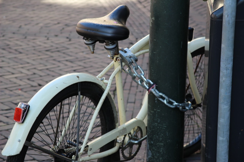 Fahrrad an der Kette