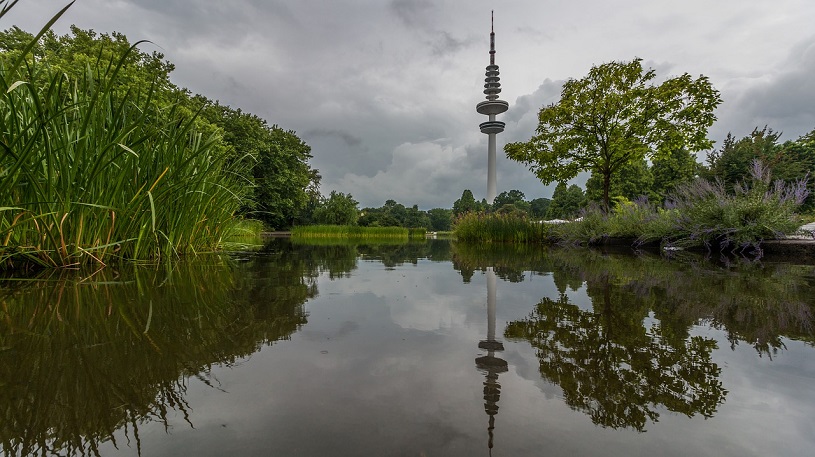 Park Planten un Blomen mit Fernsehturm