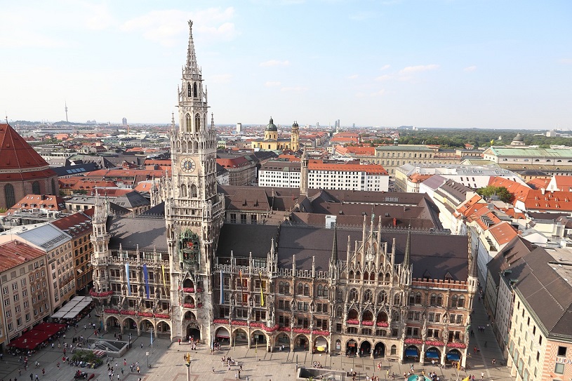 Marienplatz und Rathaus in Mnchen