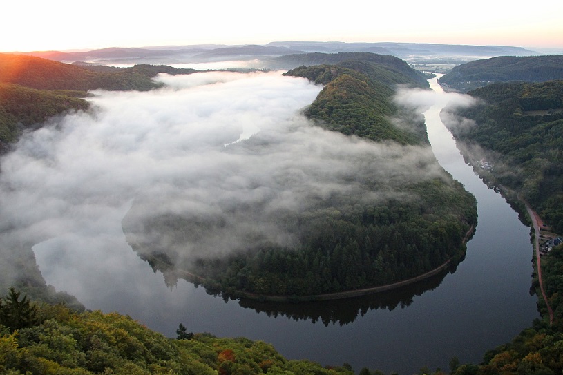 Nebel ber der Saarschleife