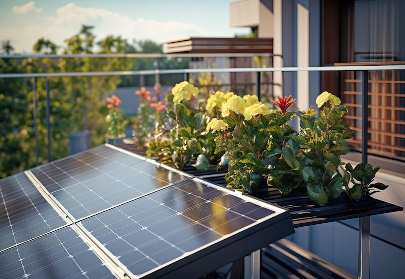 Solarmodule auf dem Balkon