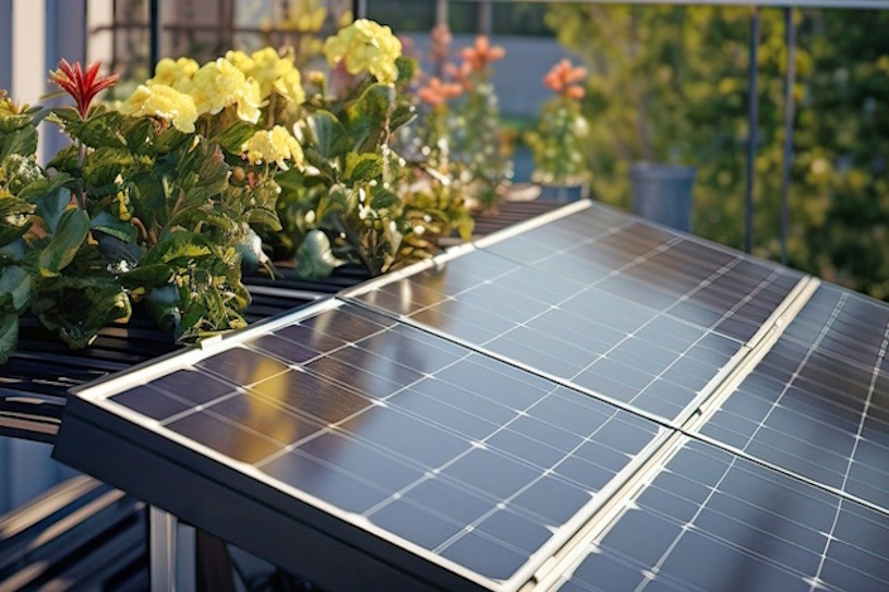 Solarmodule auf dem Balkon